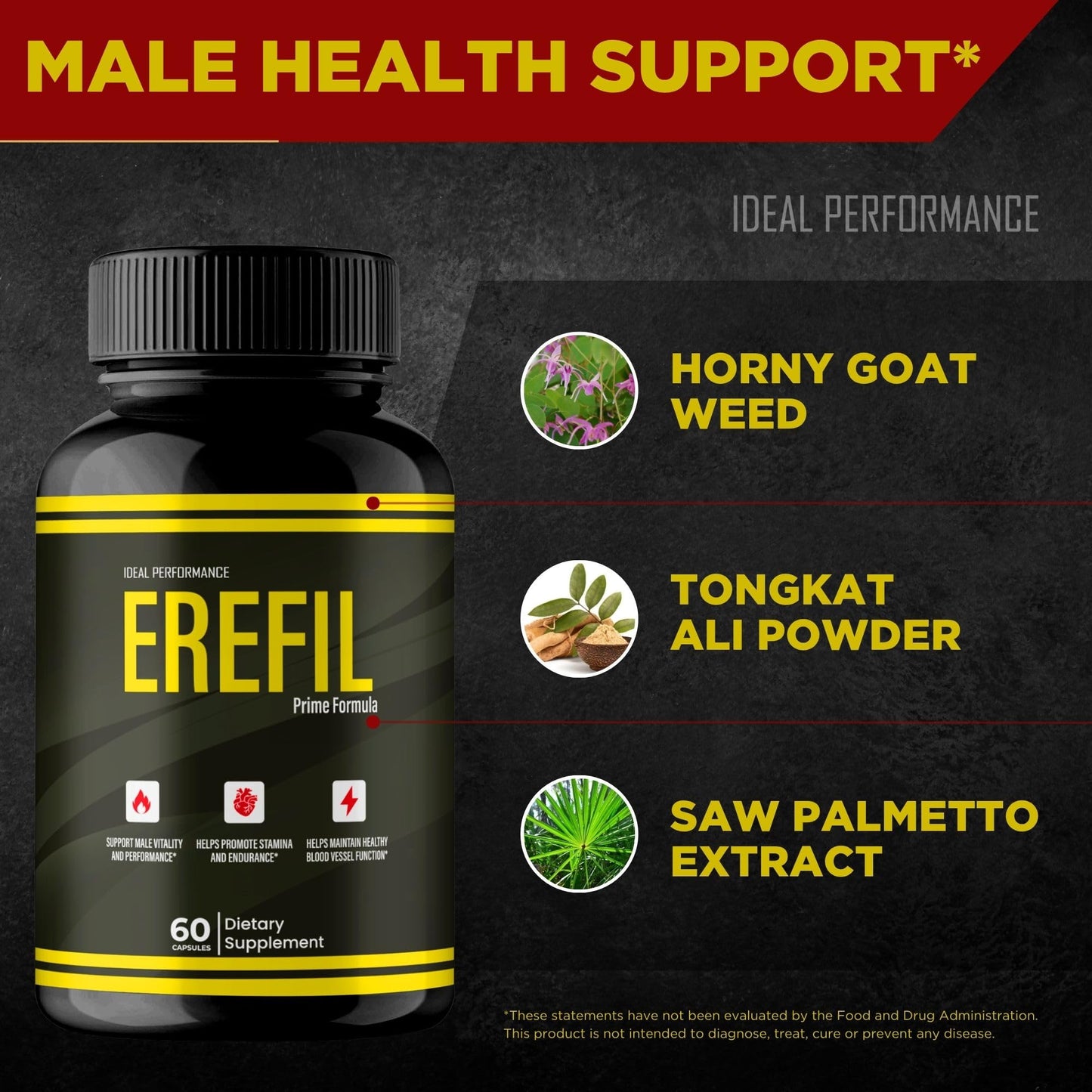 IDEAL PERFORMANCE Erefil Supplement 180 Capsules