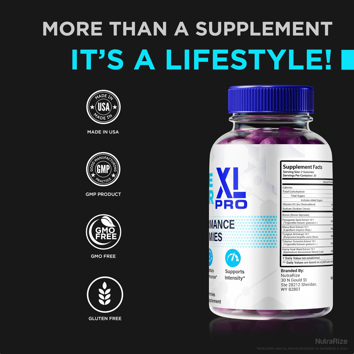 NutraRize Prime Vigor XL Pro Male Gummies, 120 Gummies