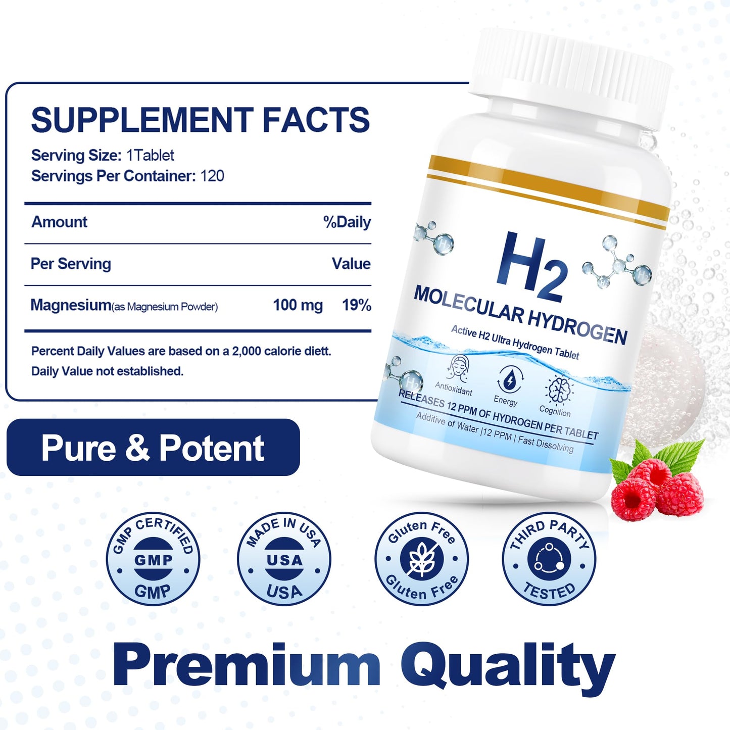 Crobirware Molecular Hydrogen Tablets 120 Count