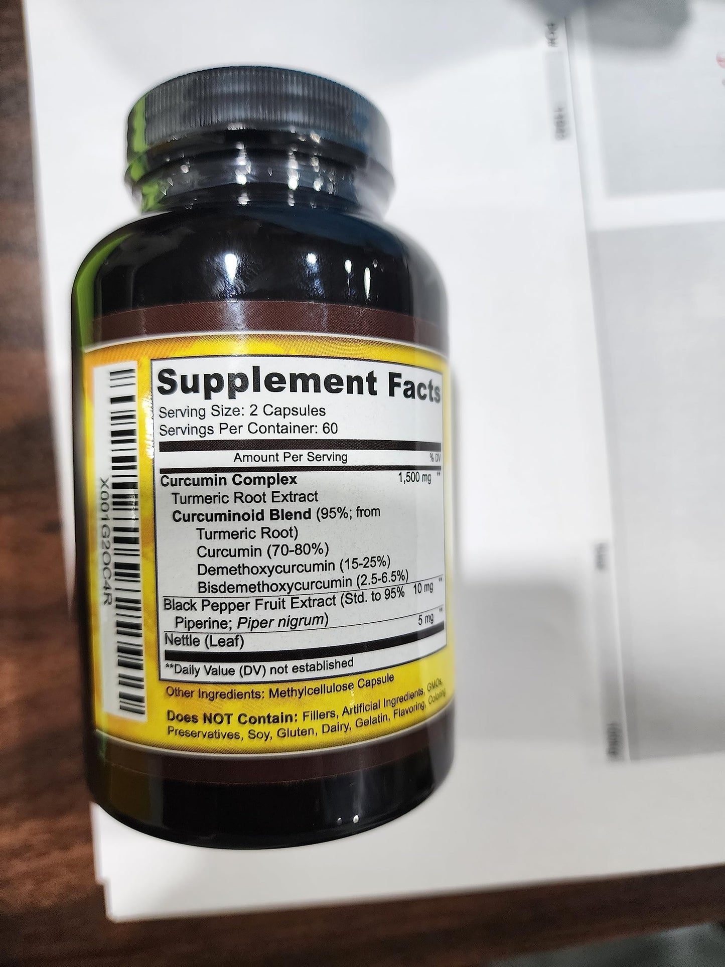 Key Nutrition Turmeric Curcumin Complex with Piperine, 120 Capsules