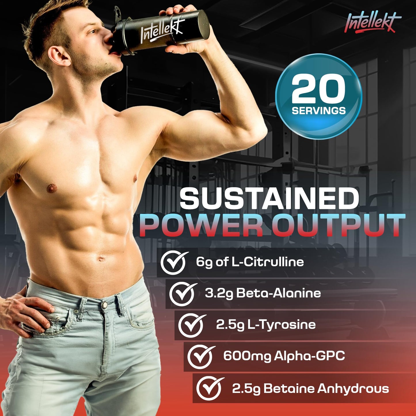 INTELLEKT Lifestyle Hypr High Stim Pre Workout Powder, 20 Servings