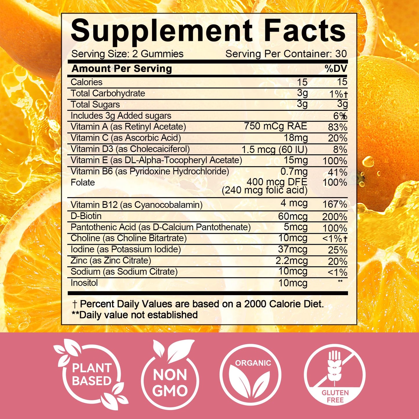 Laicuherb Inositol Gummies for Women, Hormonal Balance & Fertility with Folate, Zinc, Vitamin B6 & B12, 60 Count