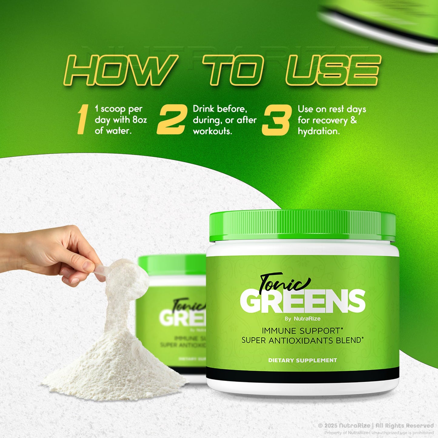 NutraRize Tonic Greens Powder 2.75 Ounce