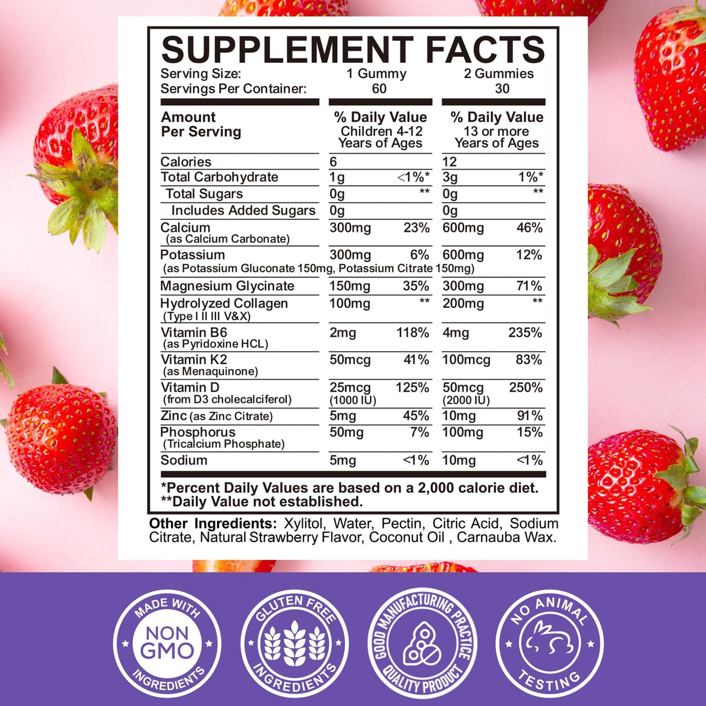 ReviNutra Calcium Potassium Magnesium Gummies 120 Count