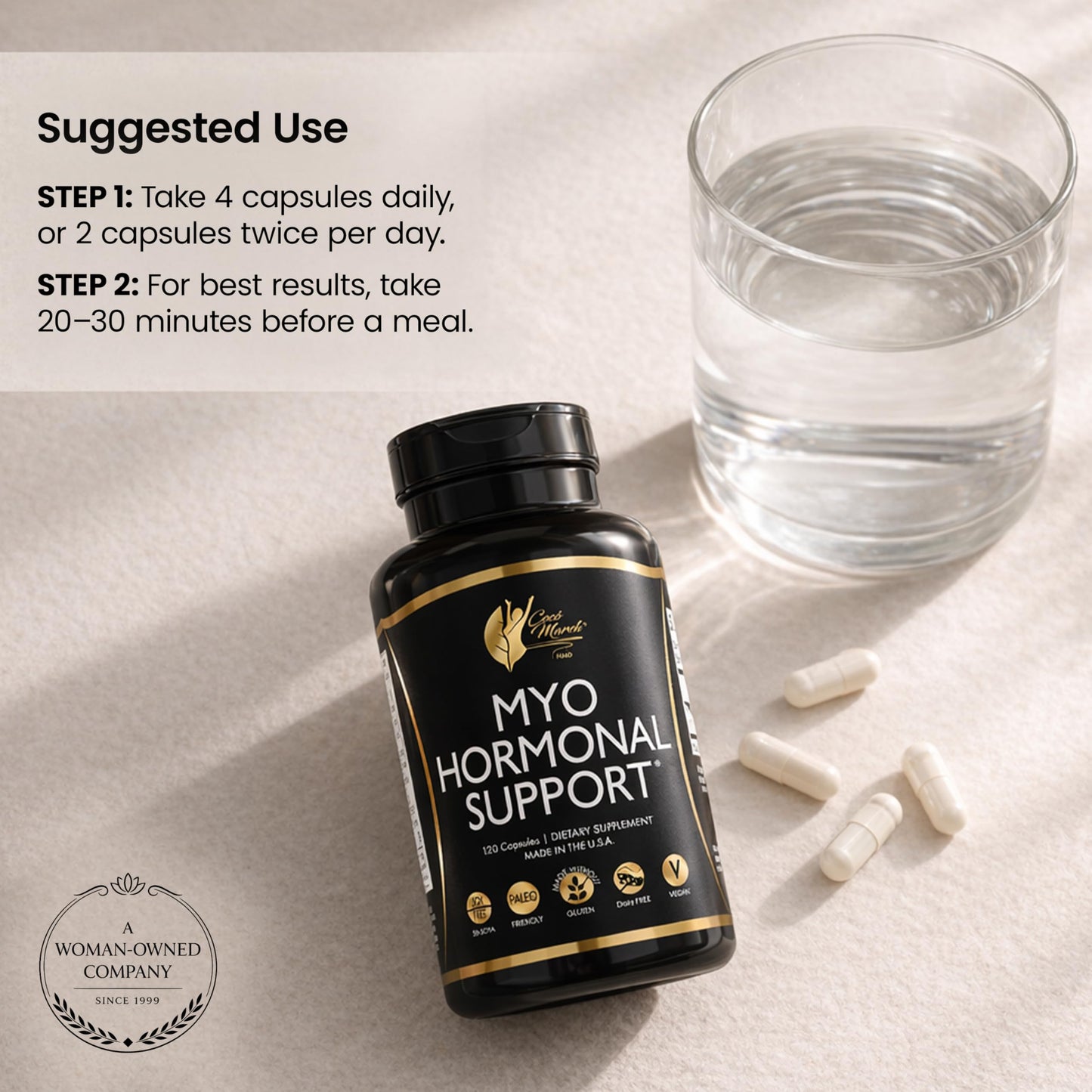 Cocó March N.M.D Myo-Inositol Hormonal Support for Women Capsules 120 Count