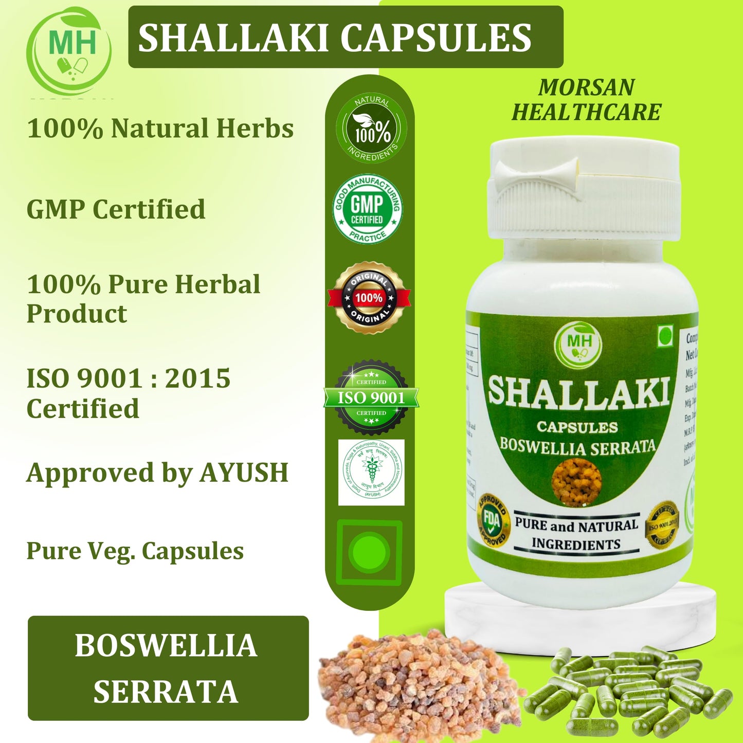 Generic Morsan's Shallaki (Boswellia serrata) Capsules, 120 Count