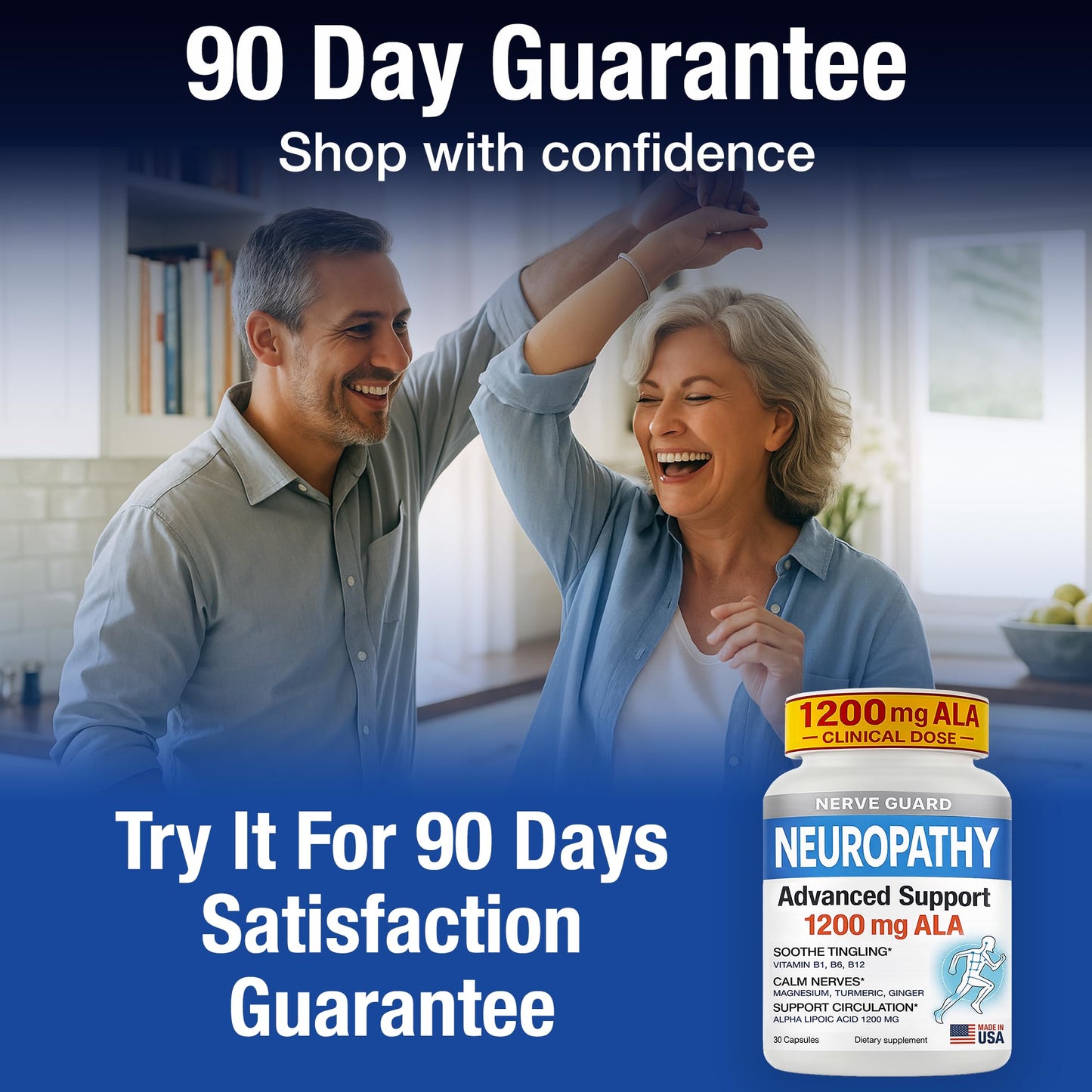 Nerve Guard Neuropathy Support Supplement 1200 mg Alpha Lipoic Acid Capsule, 30 Count