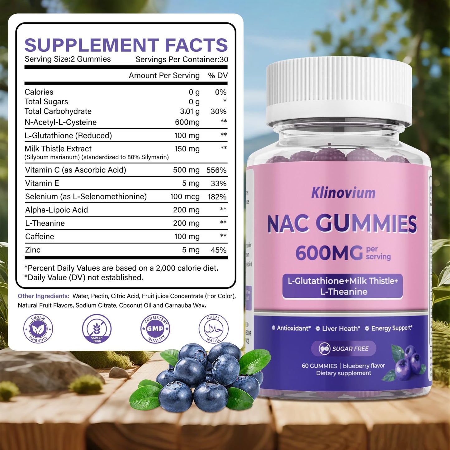 Klinovium 10-in-1 NAC Gummies 60 Gummies
