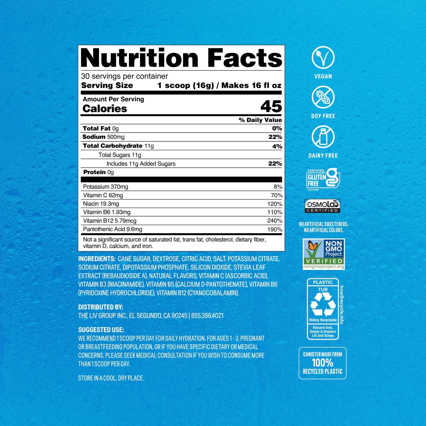 Liquid I.V. Hydration Electrolytes Powder 30 Servings