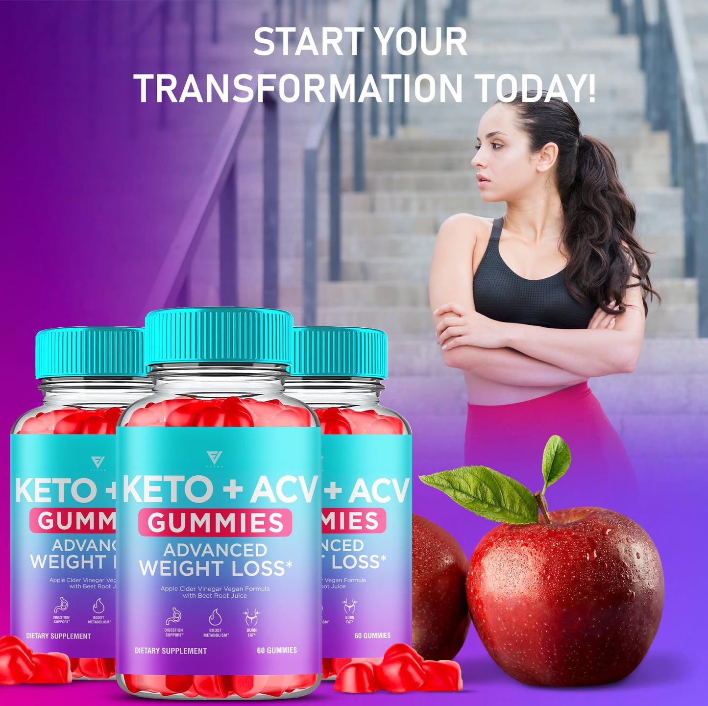 Fyvus Apple Cider Vinegar Gummies 180 Gummies