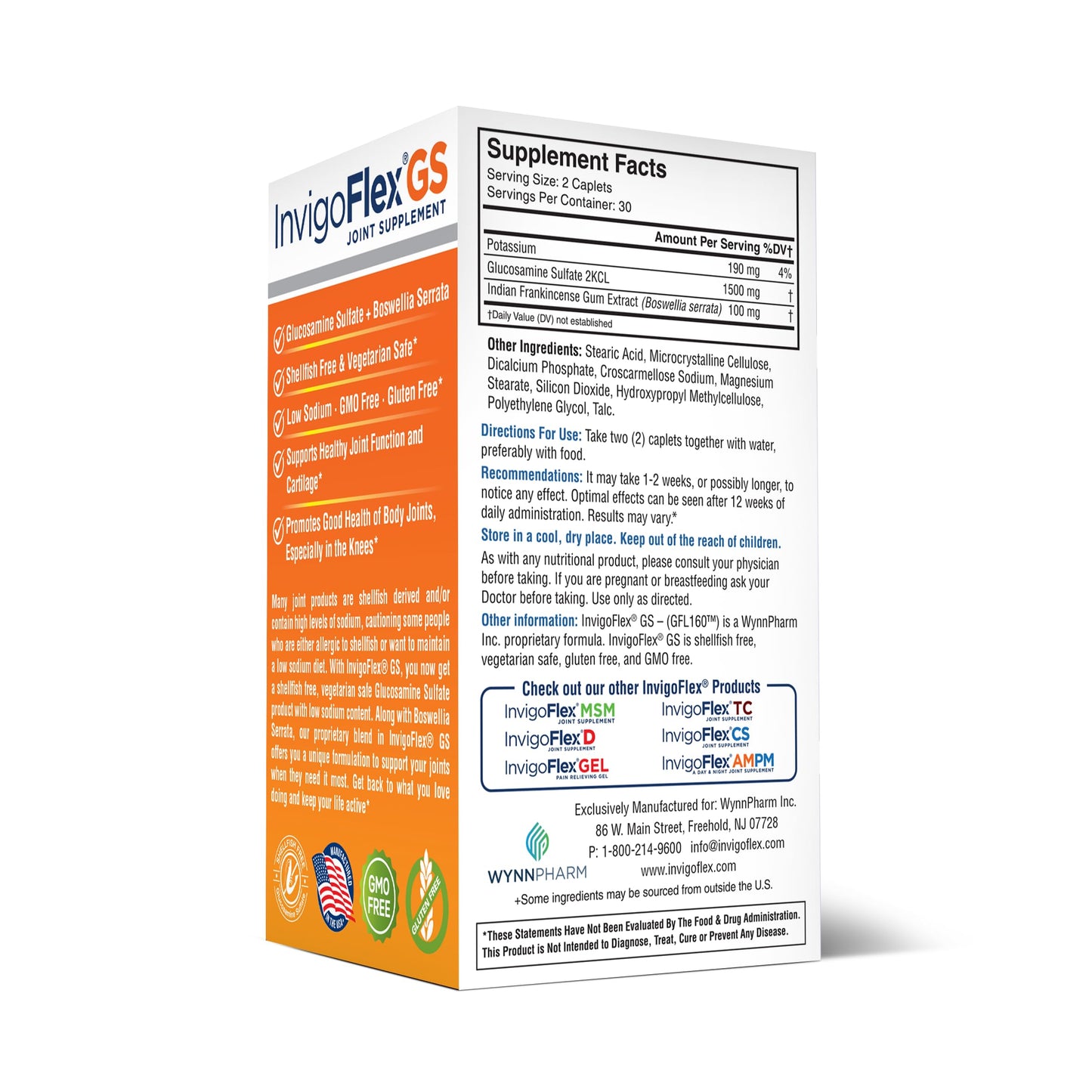 INVIGOFLEX Glucosamine Sulfate Caplets 60 Count