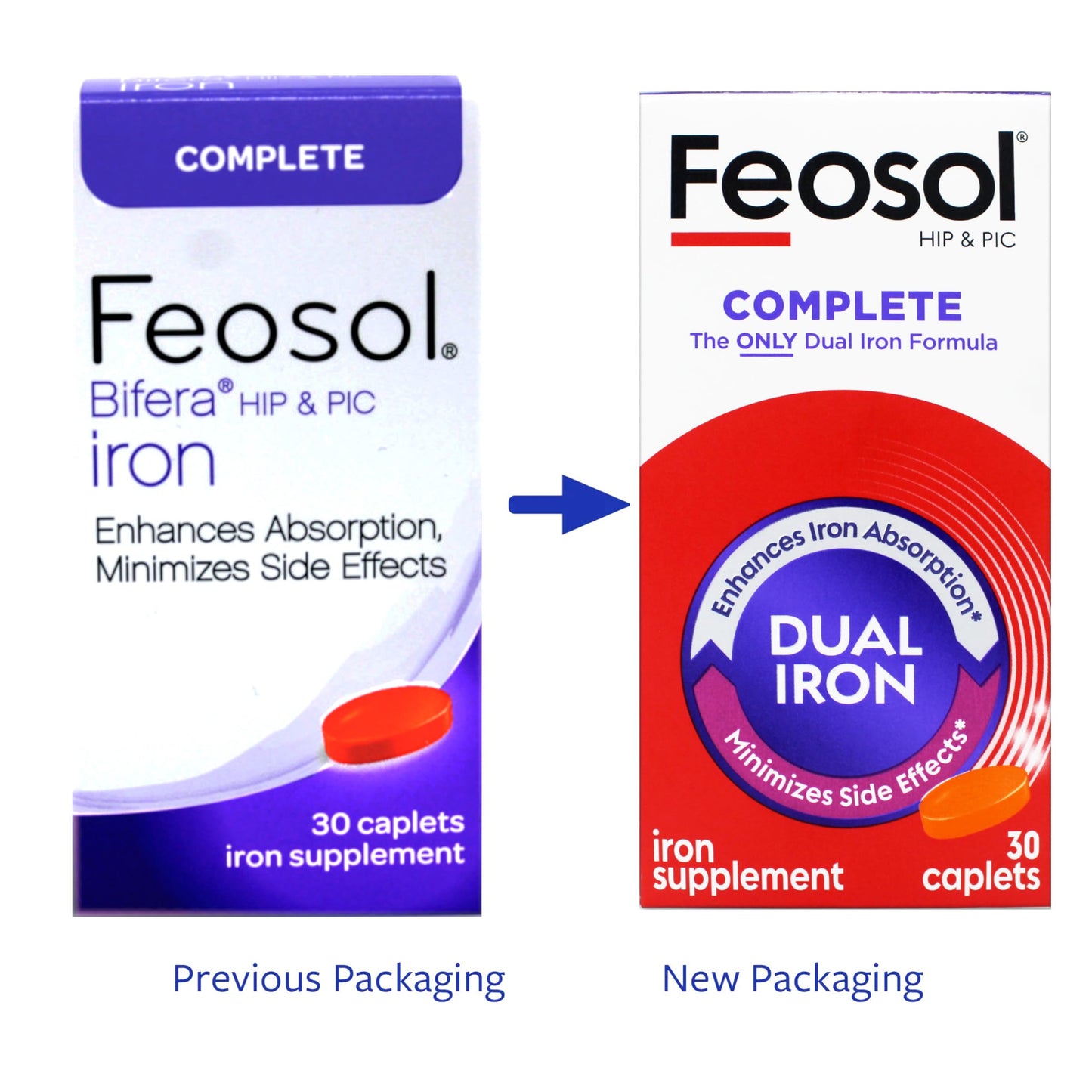Feosol Complete with Bifera Iron Caplets, 30 Caplets