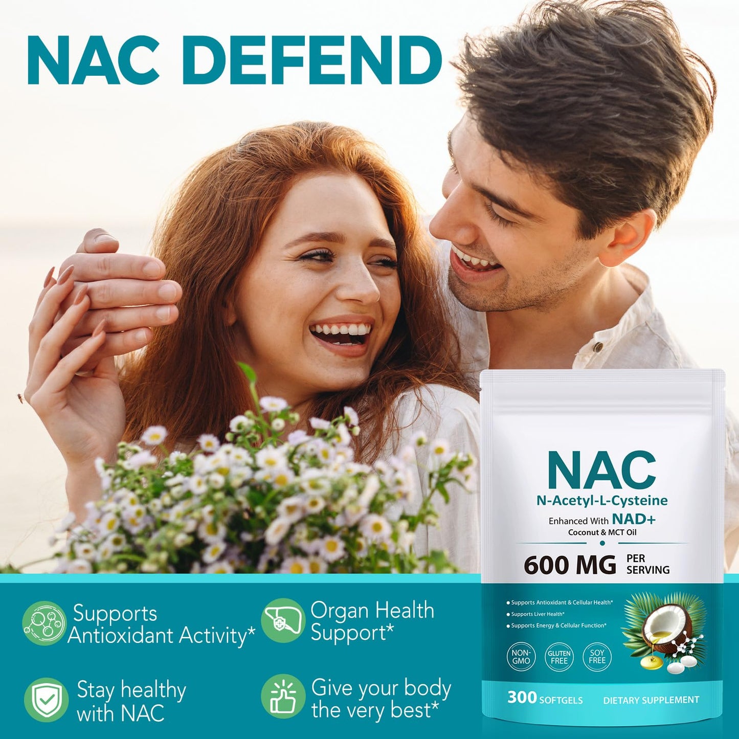 AIQIUSHA NAC Supplement 600mg Softgels, 300 Softgels