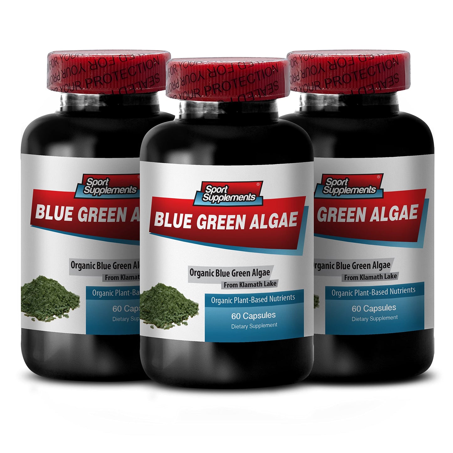Sport Supplement Supreme Immune System Supplement - Klamath Blue Green Algae 500mg, Klamath Lake Blue Green Algae, Spirulina & Chlorella Capsules, 180 Capsules