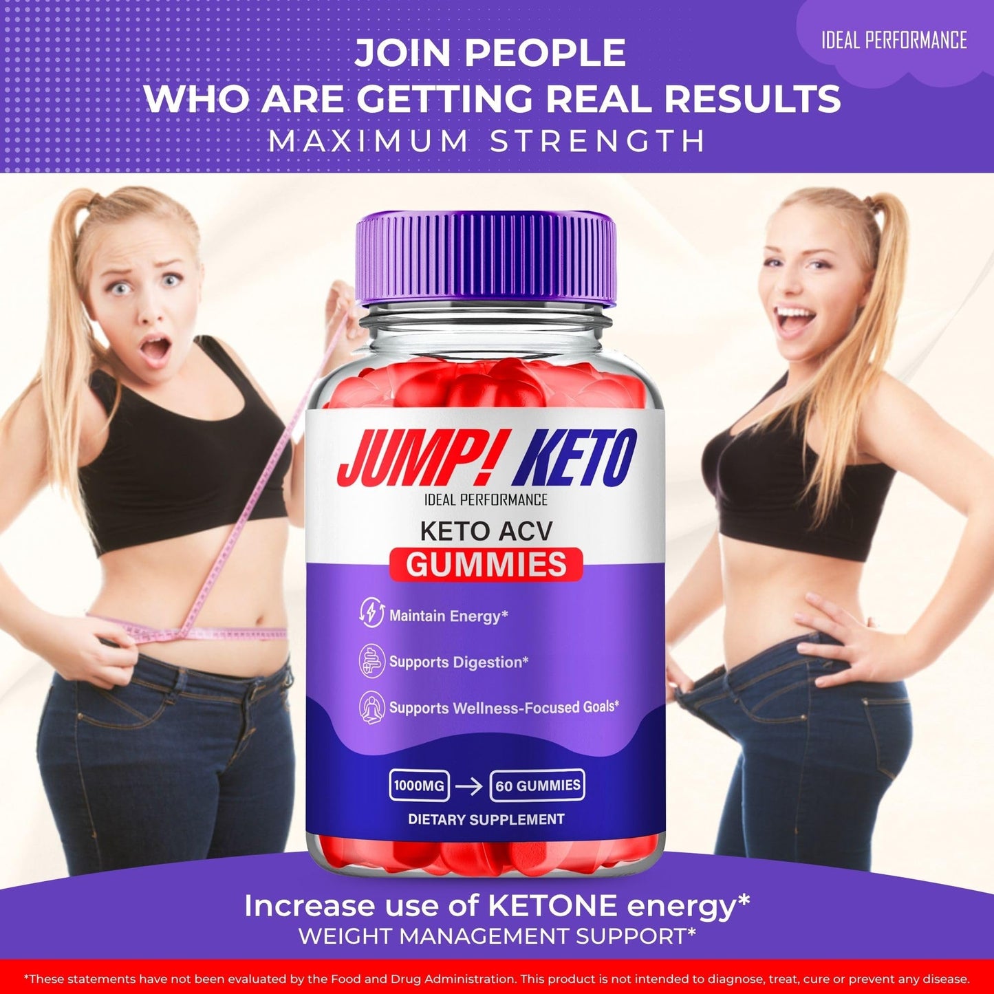 Ideal Performance Jump Keto ACV Gummies 60 Count