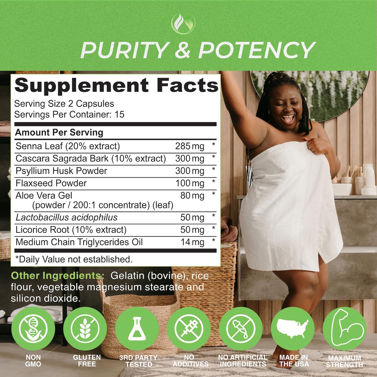 THE ENCLARE NUTRITION Colon Cleanse 15 Day Gut Cleanse Capsule 30 Count