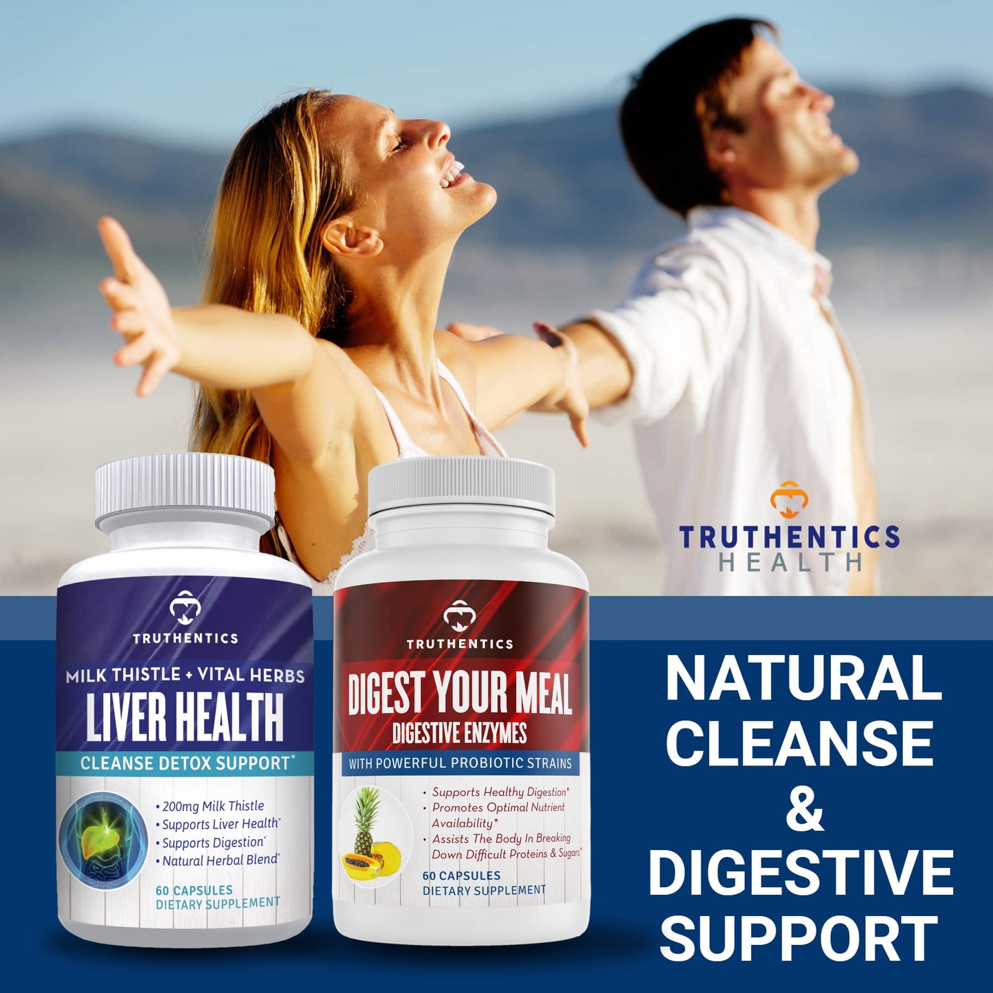 TRUTHENTICS Liver Health Milk Thistle Capsules, 60 Count