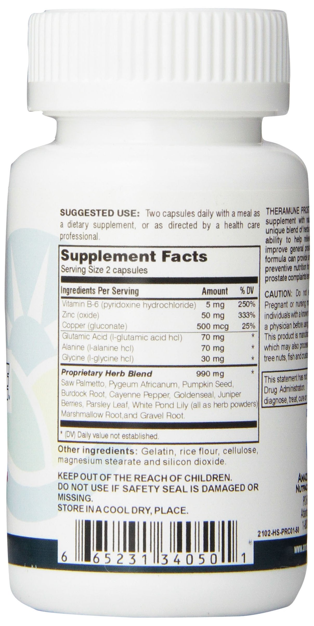 Amazing Herbs Prost-Care Men's Prostate Support Capsules, 50 Count