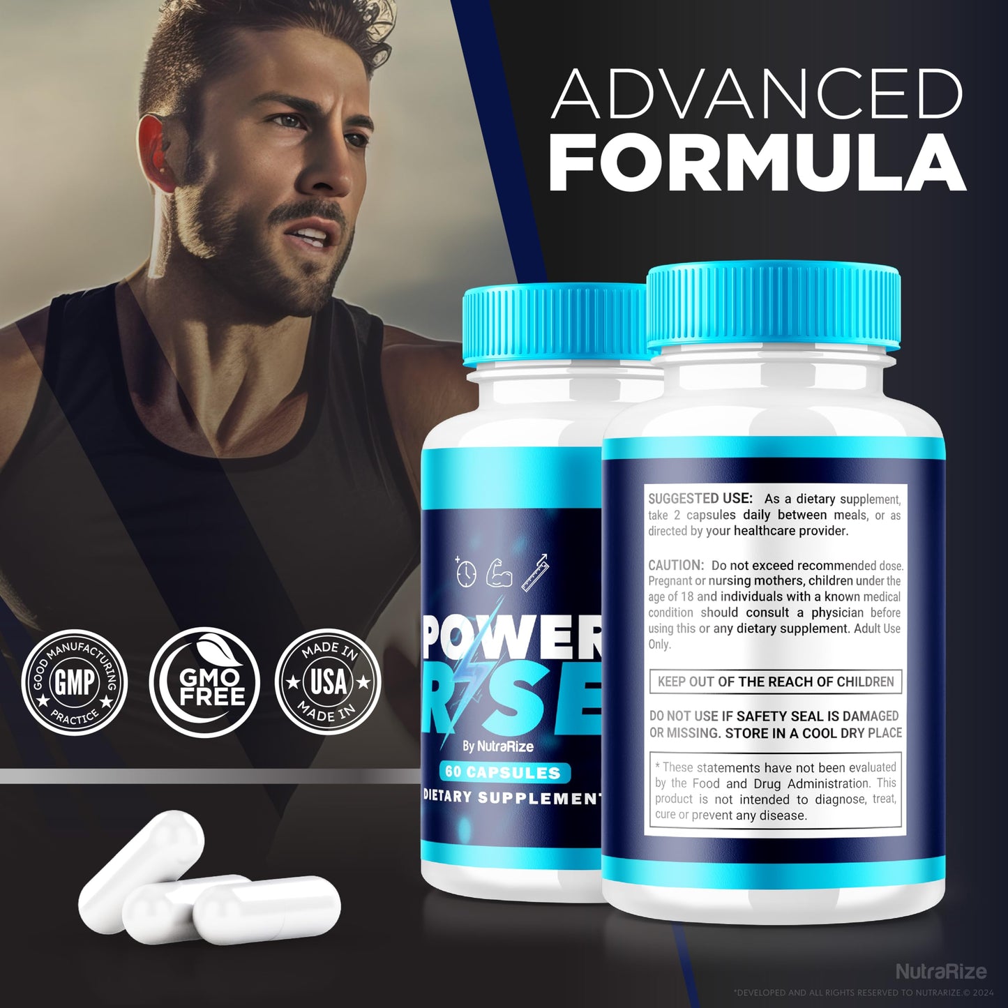 NutraRize Power Rise for Men Capsules, 180 Count