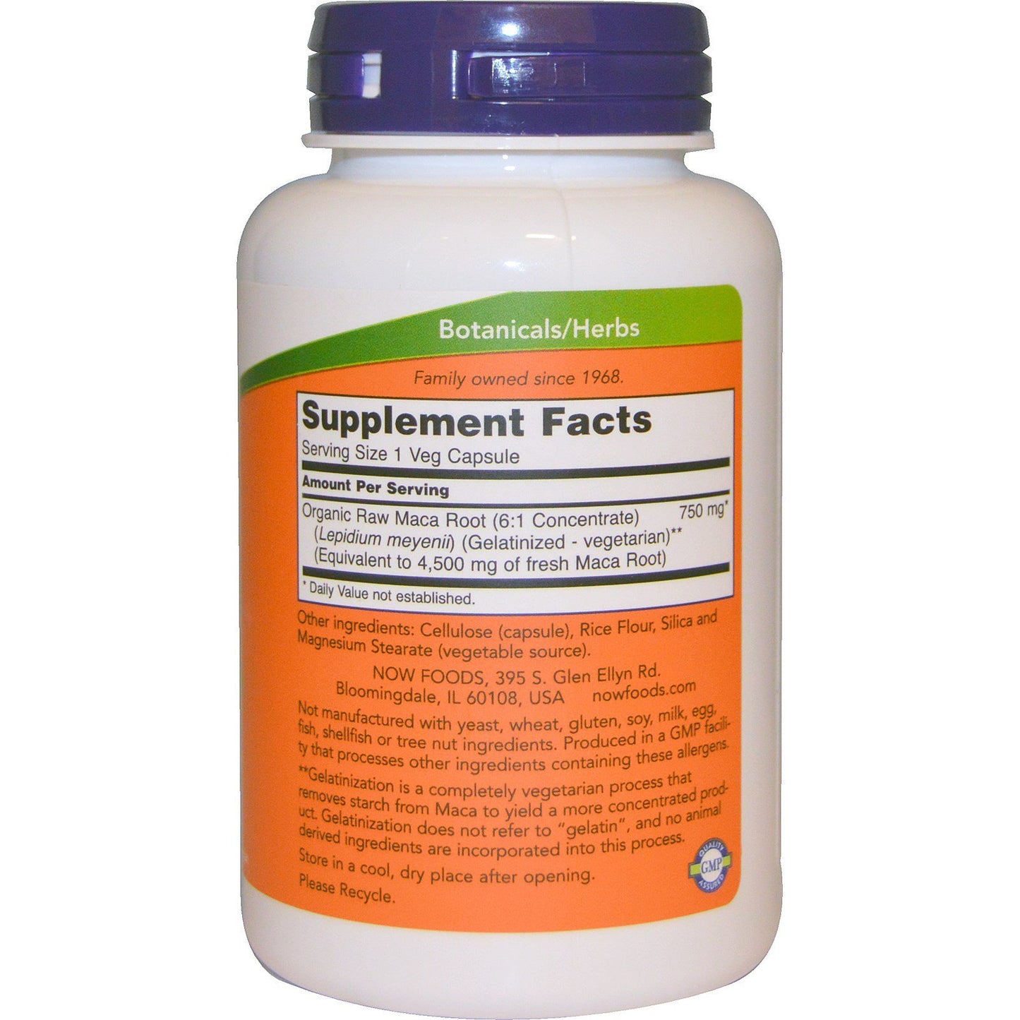 NOW Foods Maca Raw 750 mg Capsules, 90 Veggie Caps, 2-Pack