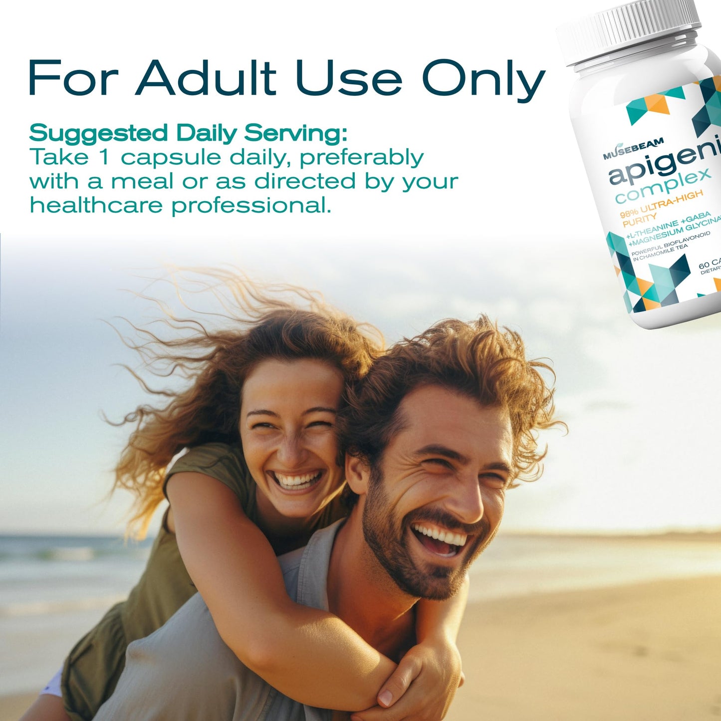 Musebeam Apigenin Supplement for Rest and Relaxation Support 60 Capsules