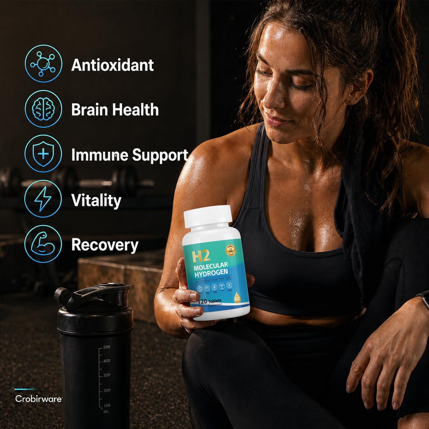 Crobirware Molecular Hydrogen Water Tablets, 120 Count