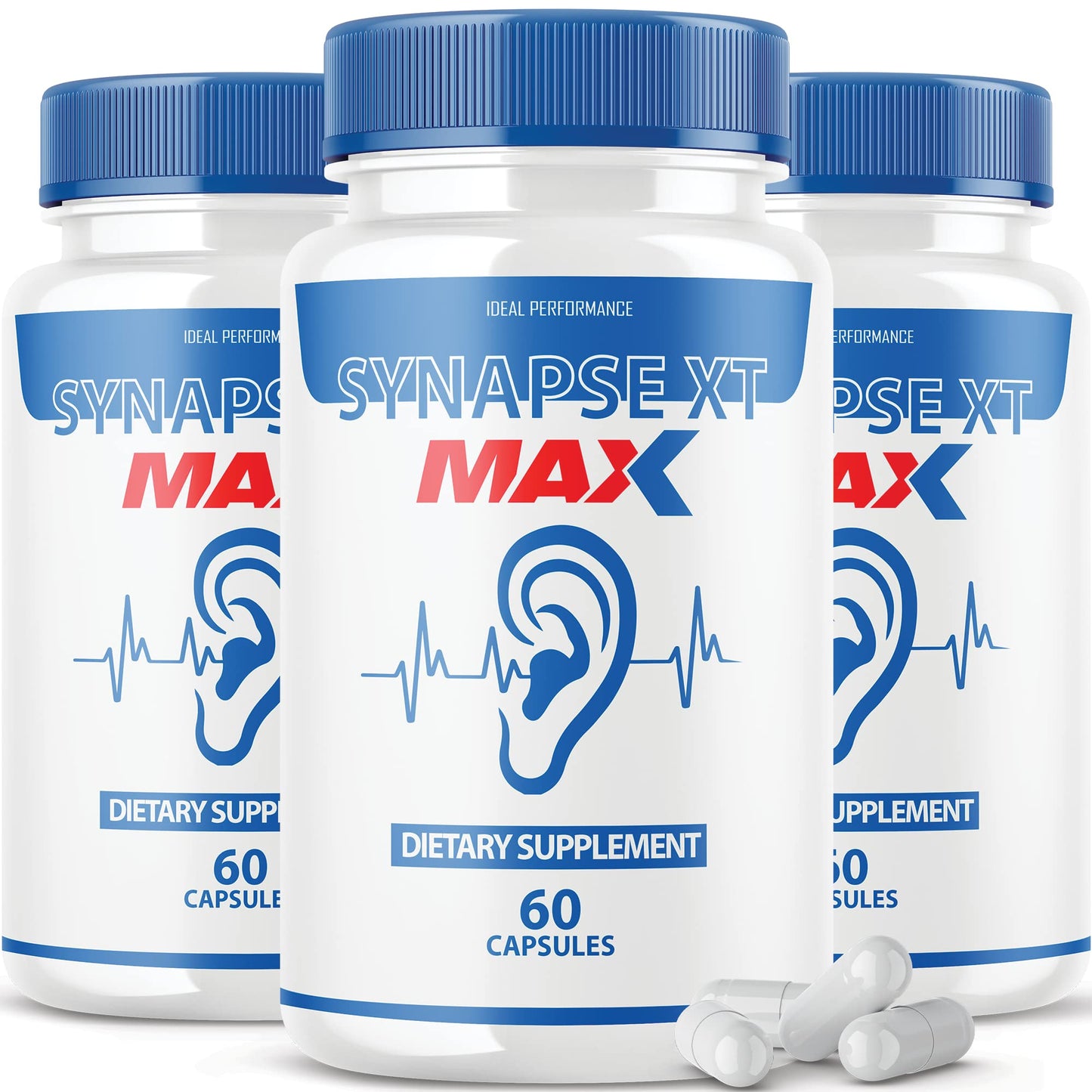 IDEAL PERFORMANCE Synapse XT Max Tinnitus Supplement Pro Premium Relief Capsules, 180 Capsules