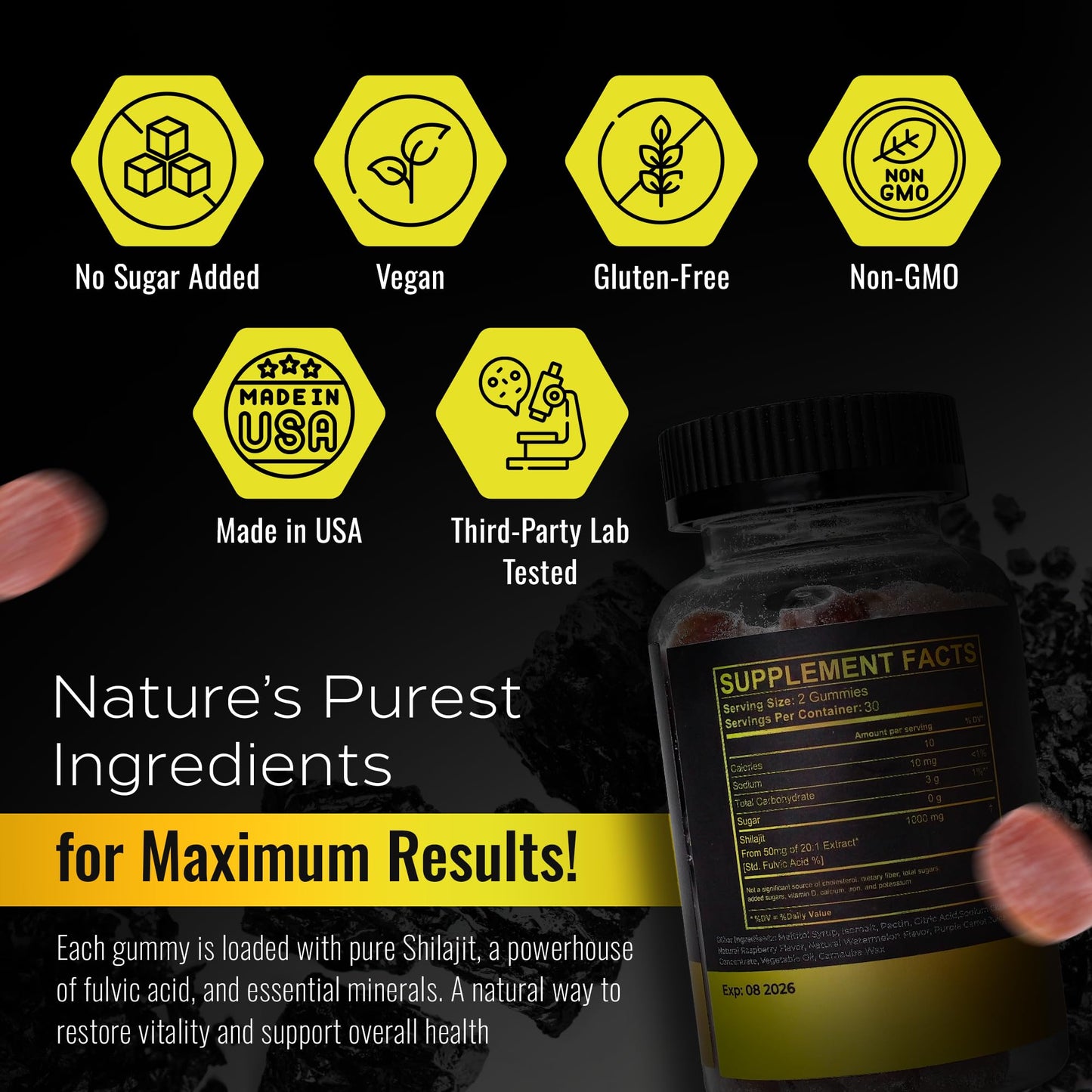 NUTRAONDA Himalayan Shilajit Gummies, 60 ct