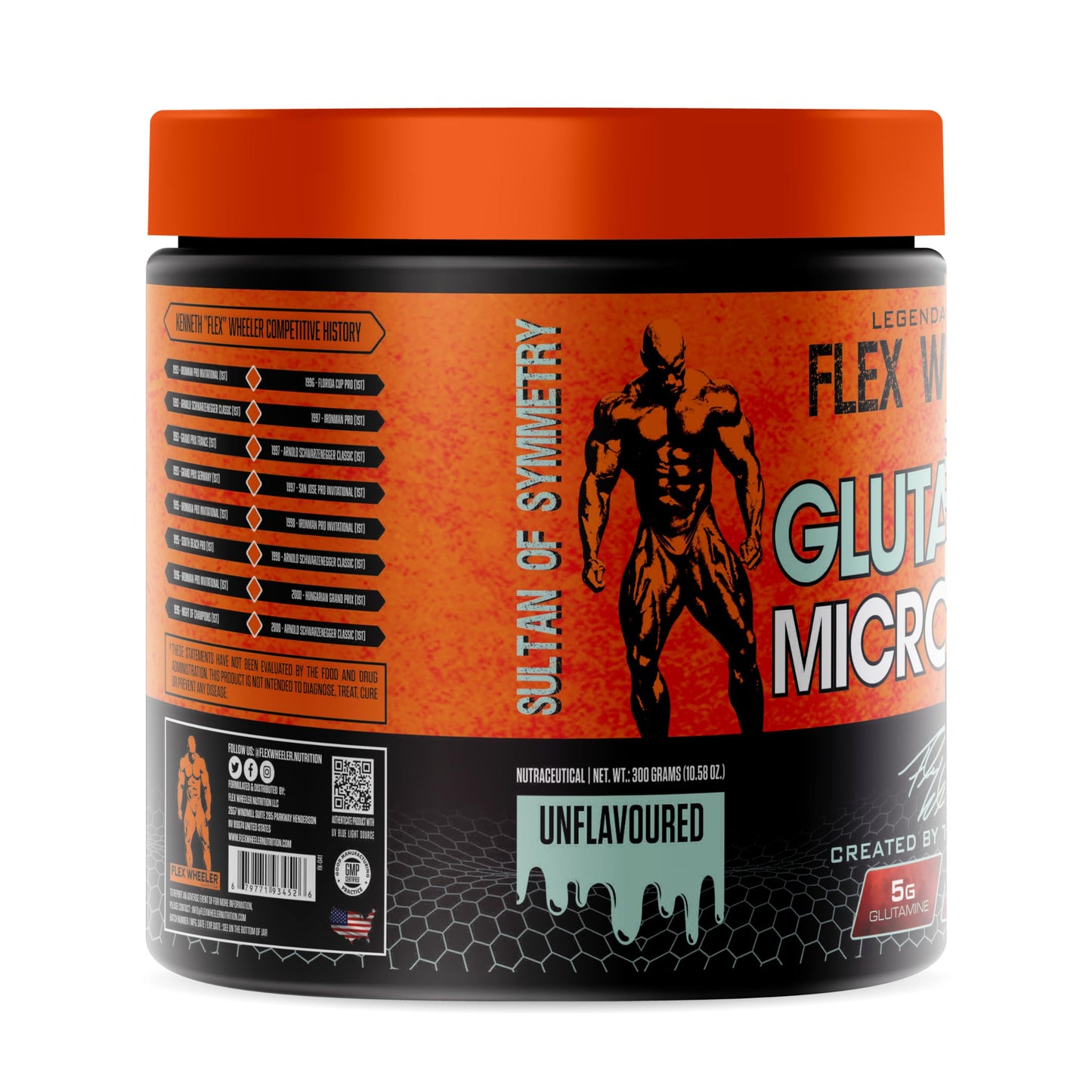 FLEX WHEELER NUTRITION Glutamine Powder 60 Servings, 10.58 oz