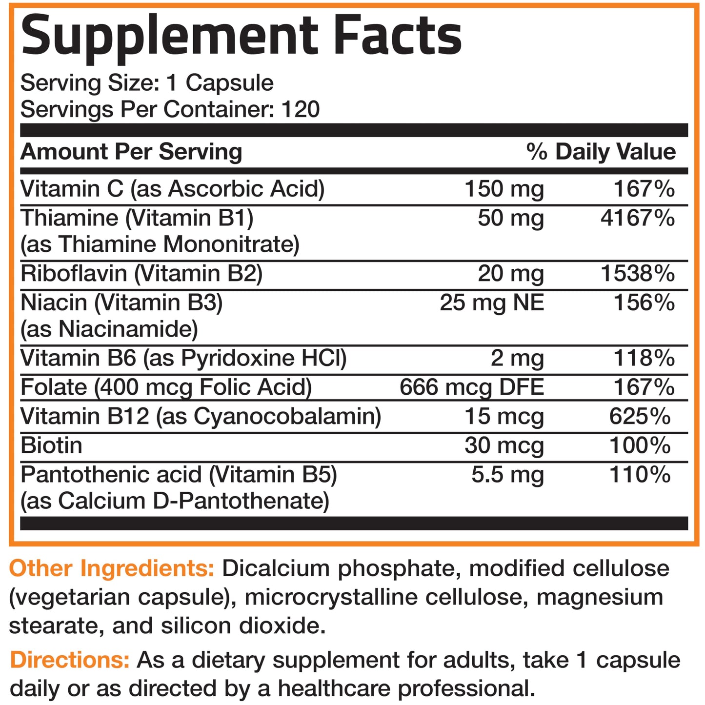 Bronson Vitamin B Complex with Vitamin C Vegetarian Capsules, 360 Capsules