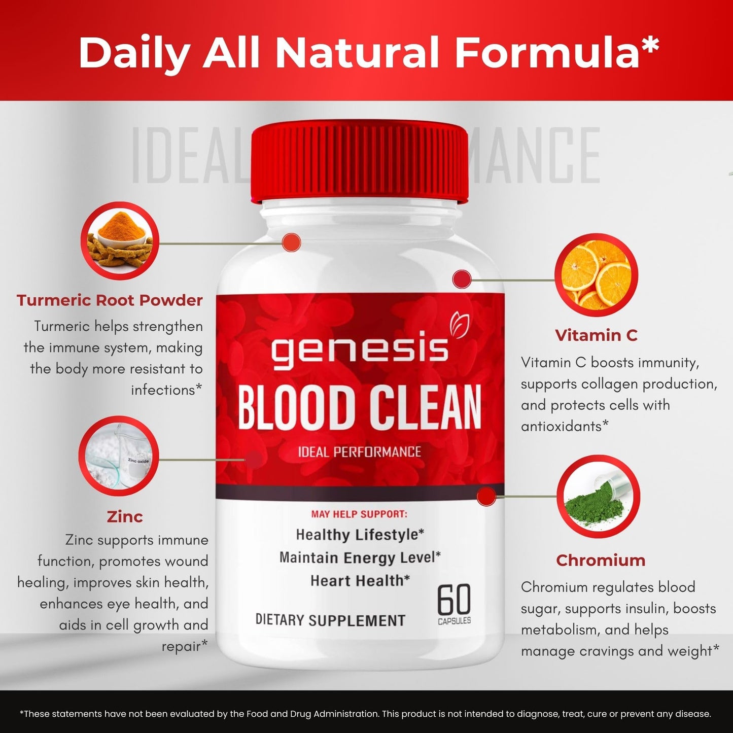 IDEAL PERFORMANCE Genesis Blood Clean Capsules, 180 Capsules