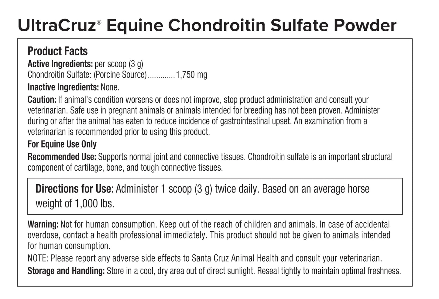 UltraCruz Equine Chondroitin Sulfate Powder, 1 lb