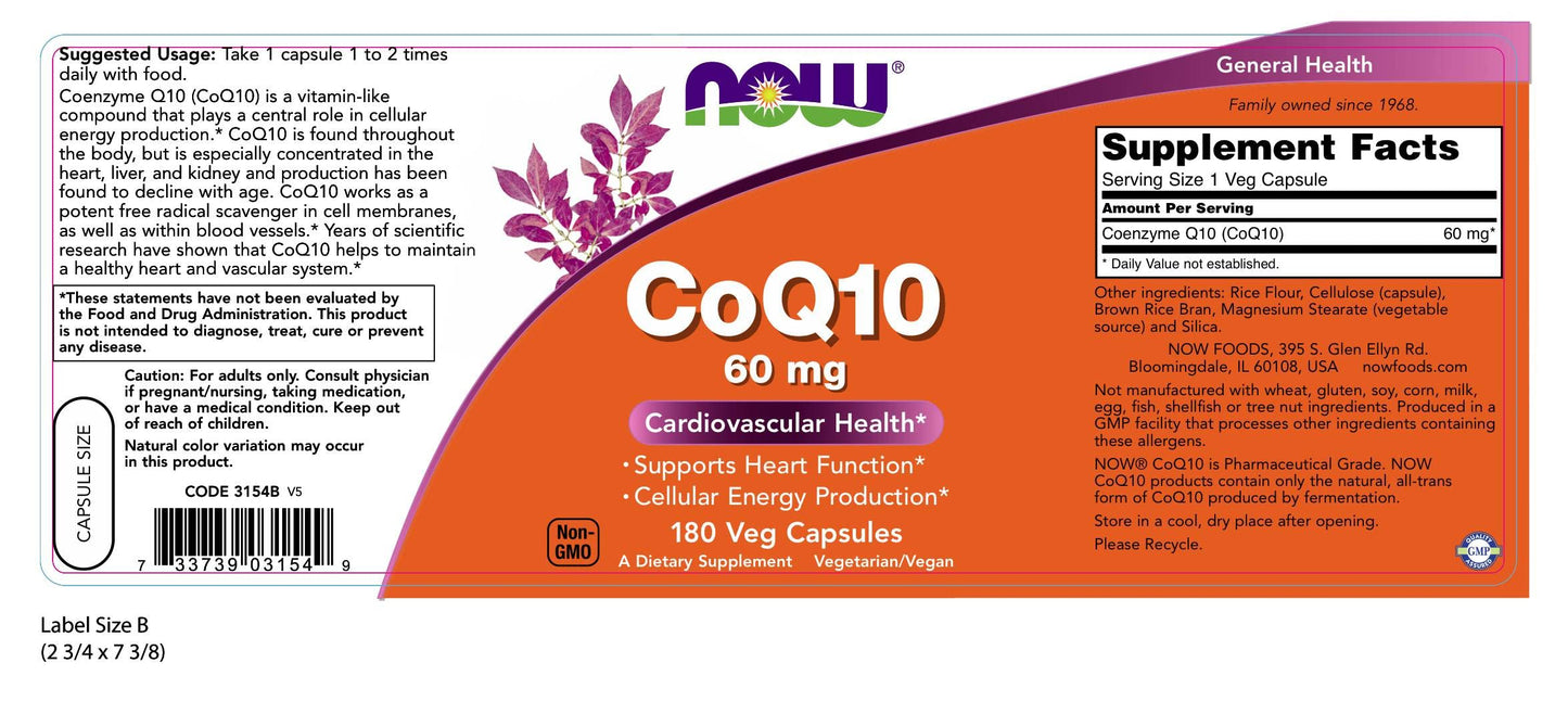 NOW Foods CoQ10 Capsule 180 Capsules