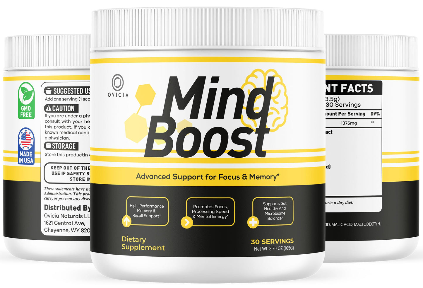 OVICIA Mind Boost Powder 3.7 Ounce