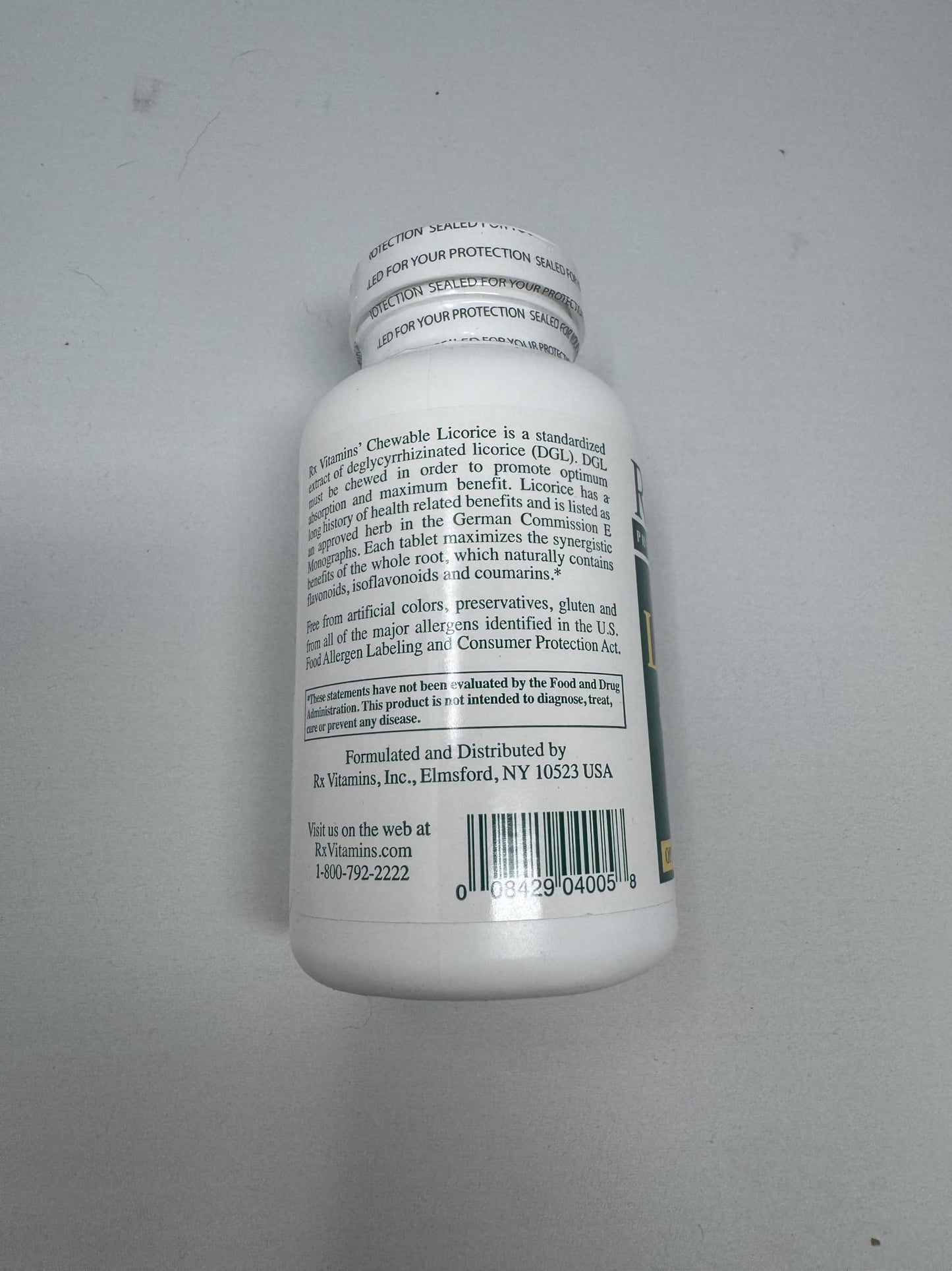 Rx Vitamins DGL Licorice 500 mg Tablets, 90 Count