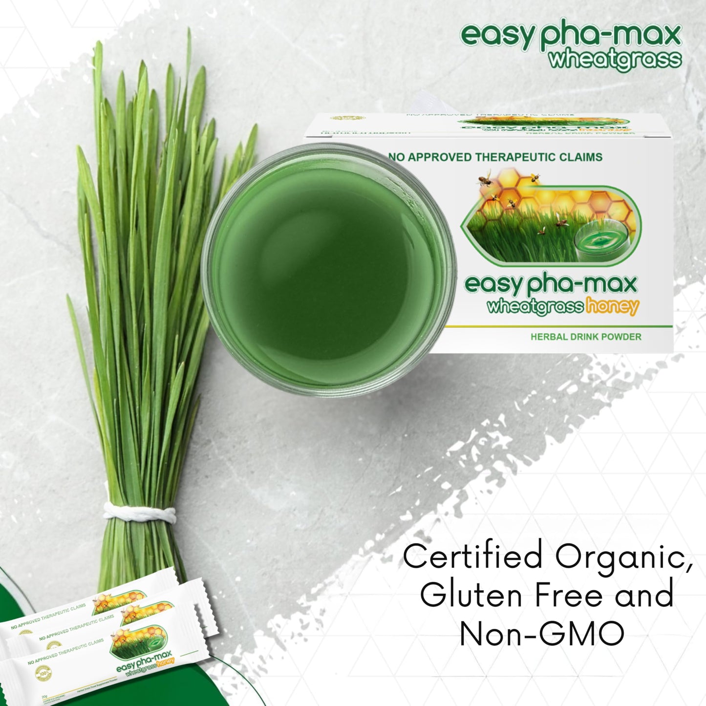 easy pha-max Organic Wheatgrass with Honey Powder, 10.5 Ounce