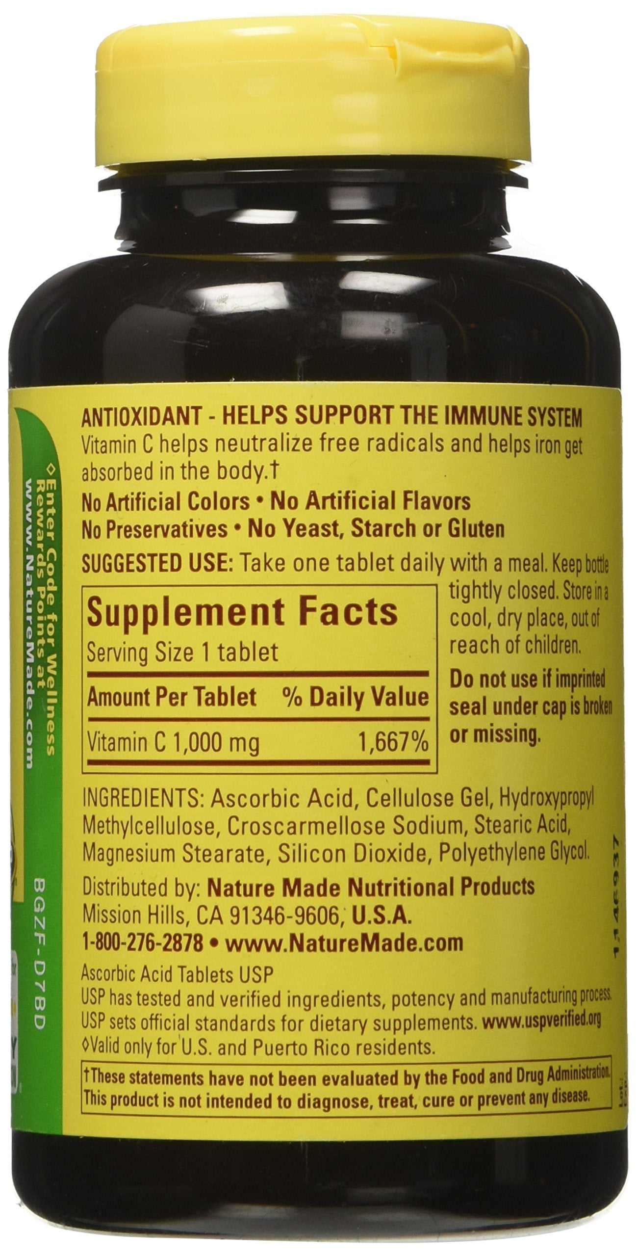 Nature Made Vitamin C 1000 mg Tablet, 125 Tablets