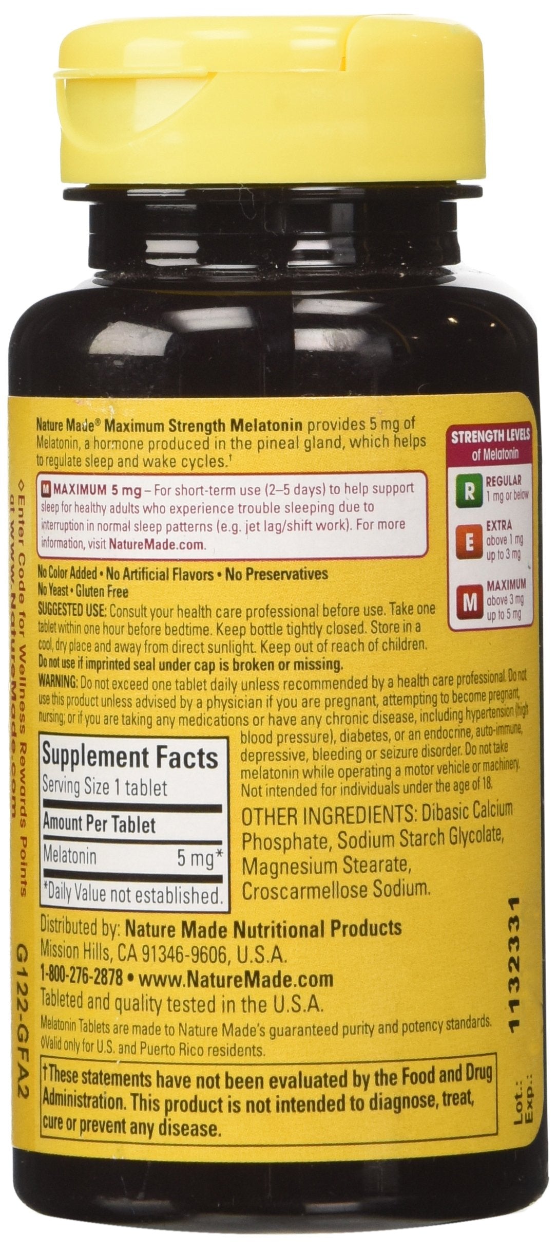 Nature Made Melatonin 5mg Tablet 90 Count