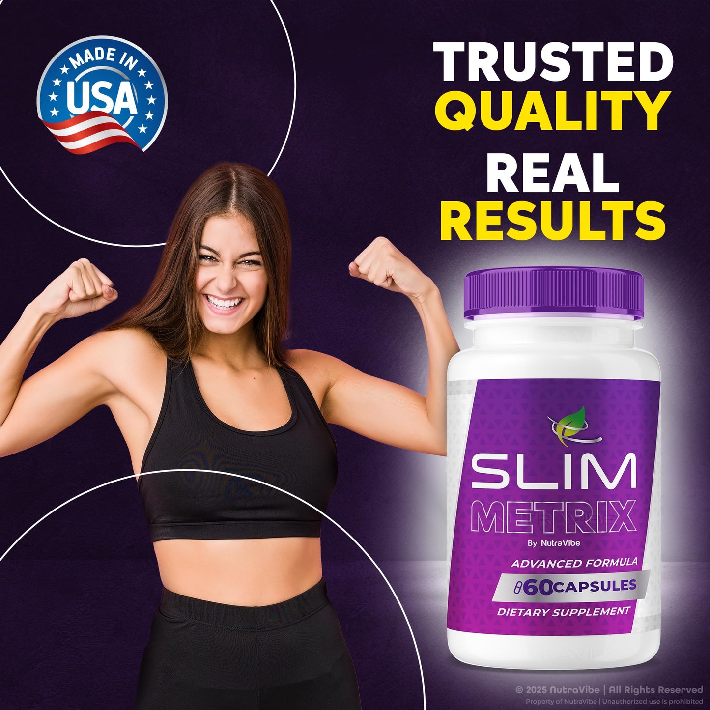 NutraVibe SlimMetrix Capsules – Premium Energy and Metabolic Support Formula, 300 Capsules