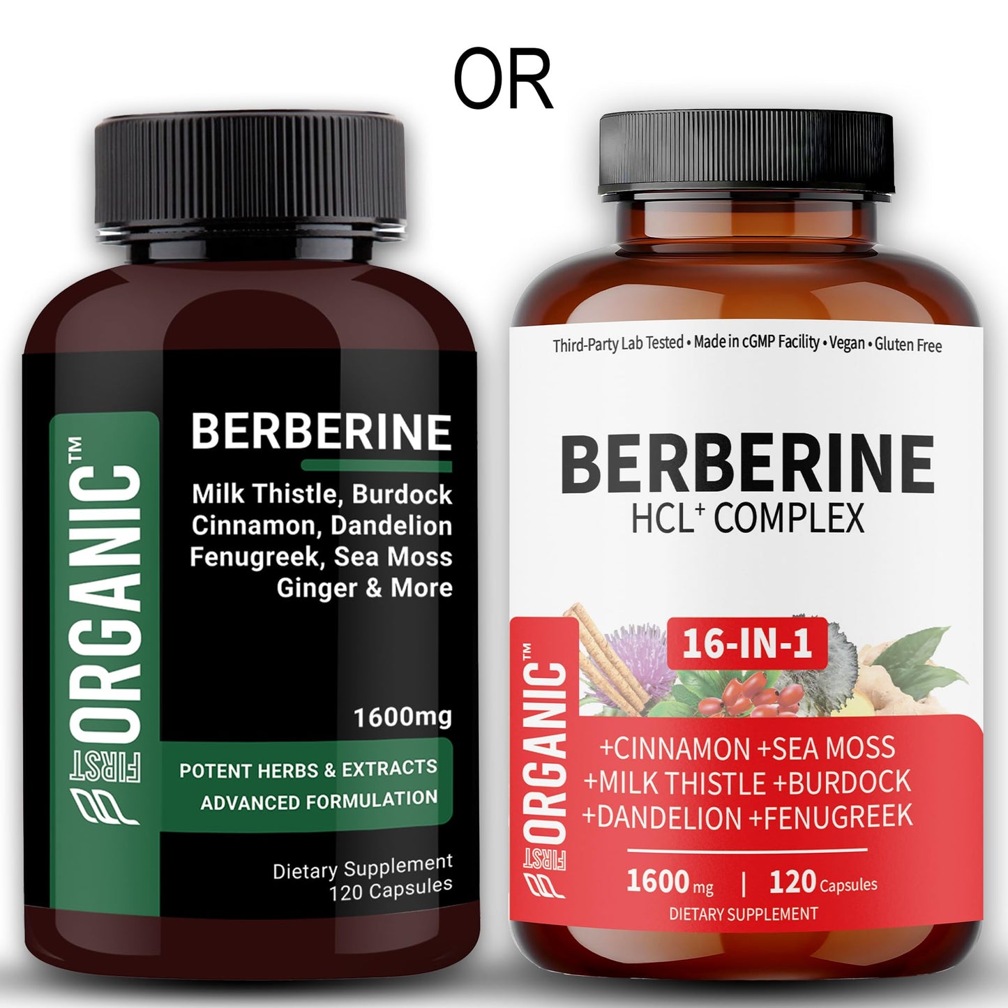 FIRSTORGANIC Premium Berberine Complex Capsules 120 Count