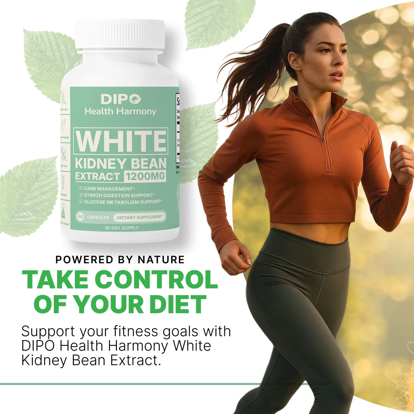 DIPO HEALTH HARMONY White Kidney Bean Extract Carb Blocker Capsules, 60 Count