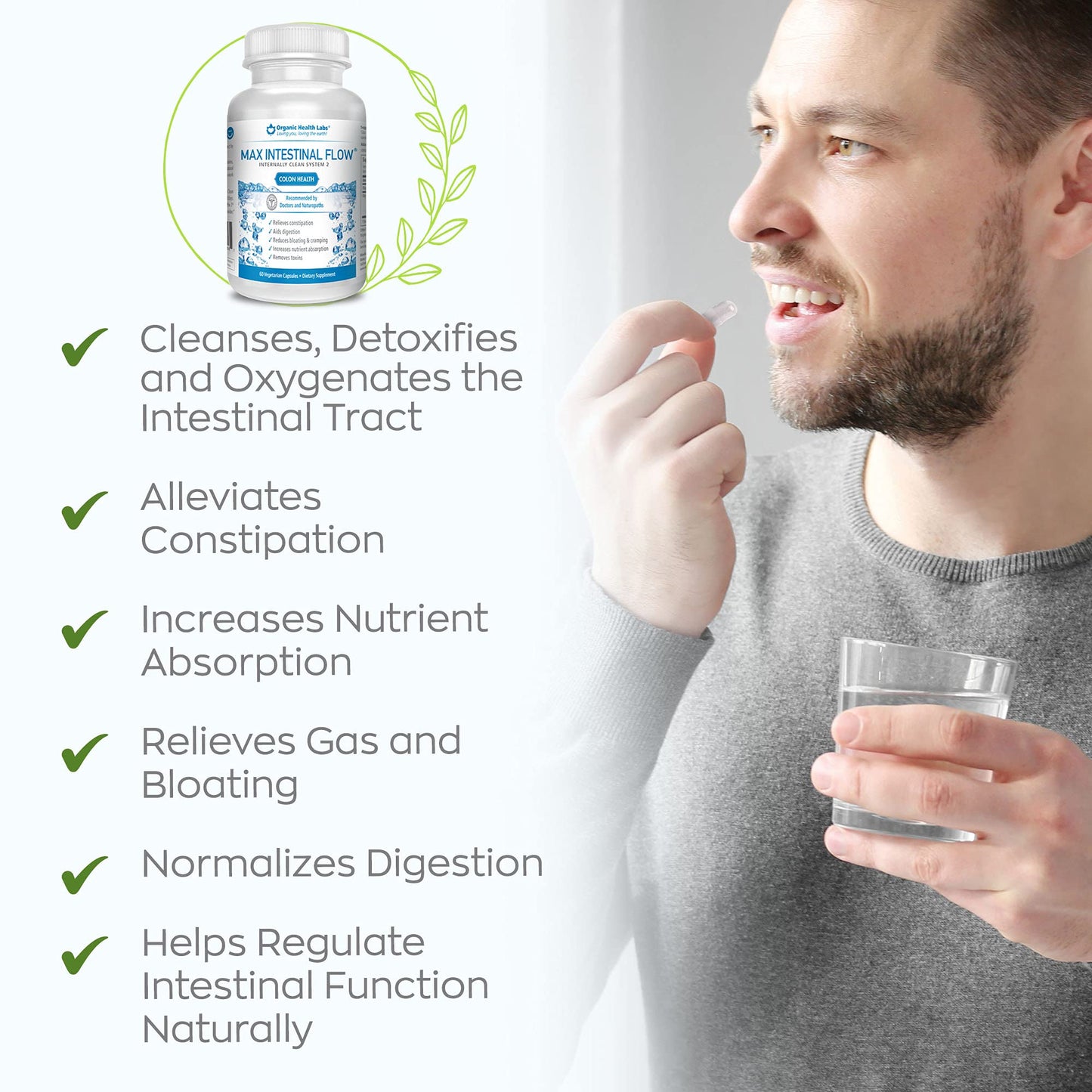 Organic Health Labs Max Intestinal Flow 60 Capsules