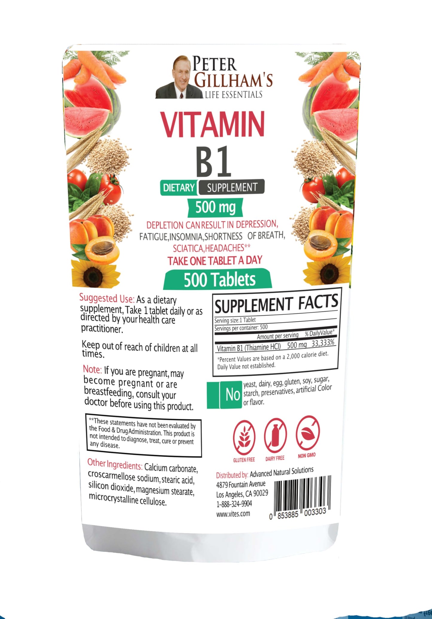 Peter's Choice B1 Tablets Dietary Supplement, 100 Tablets