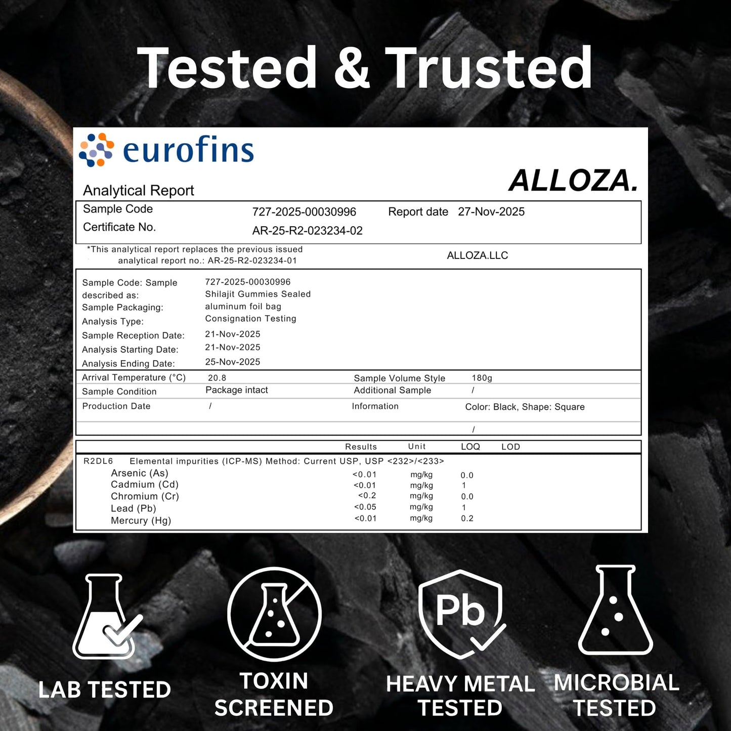 alloza Performance Shilajit Gummies with CoQ10 and Ashwagandha – Pure 7-in-1 Formula with 75% Fulvic Acid & 92+ Minerals – For Men & Women, Energy, Focus & Stress Support – 60 Gummies