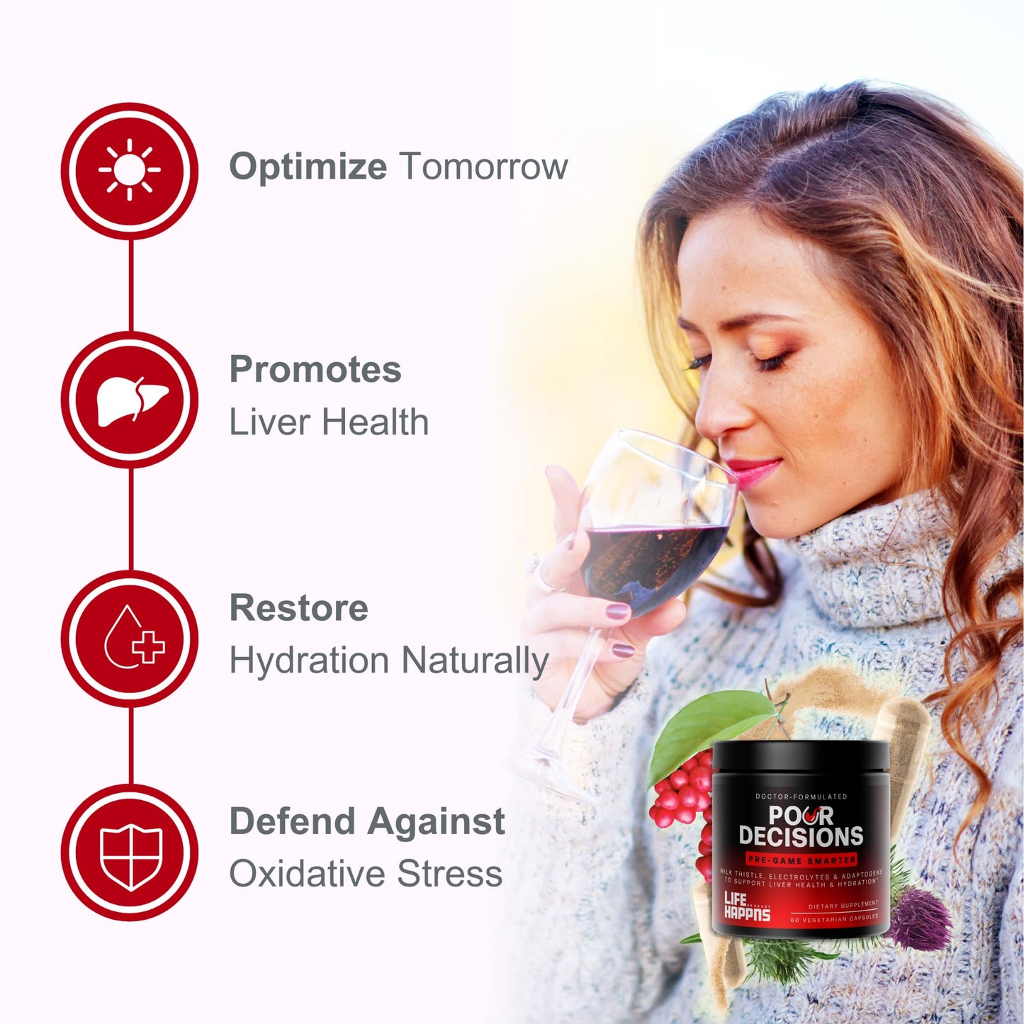 LIFE HAPPNS BE READY Liver Support & Recovery Capsule 60 Count