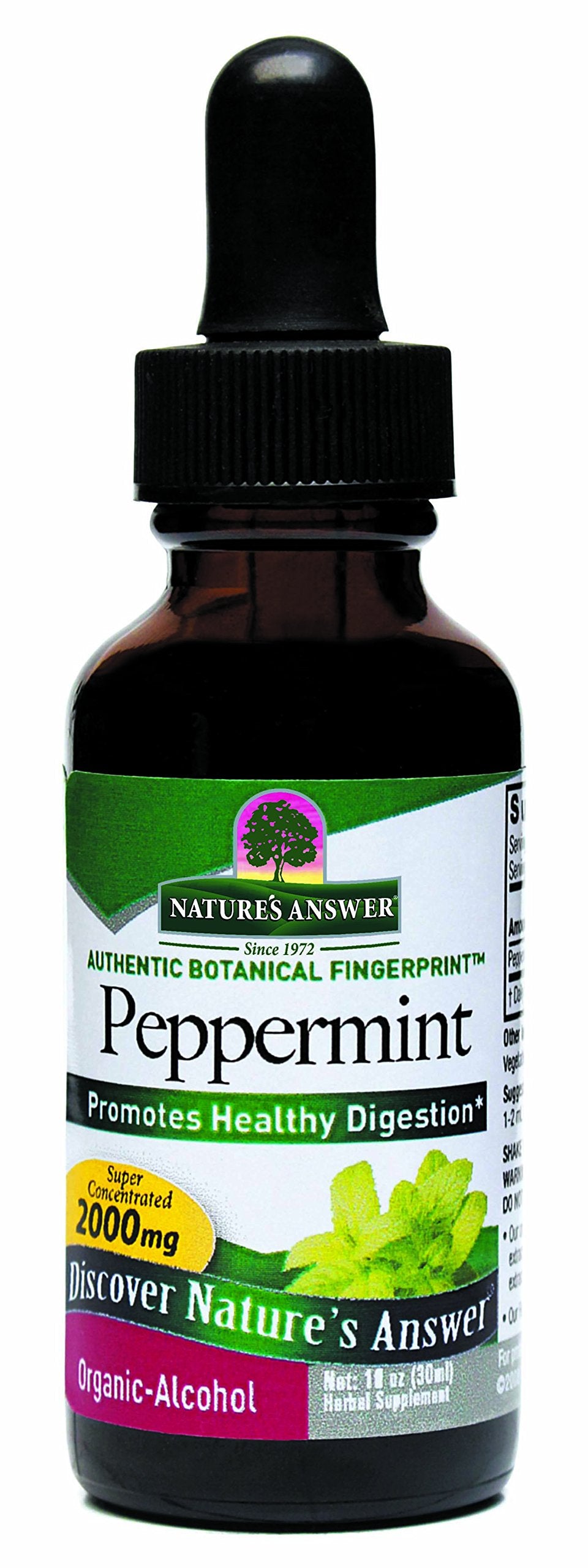 Nature's Answer Peppermint Leaf with Organic Alcohol Bottle, 1 Fl Oz, 1 Count