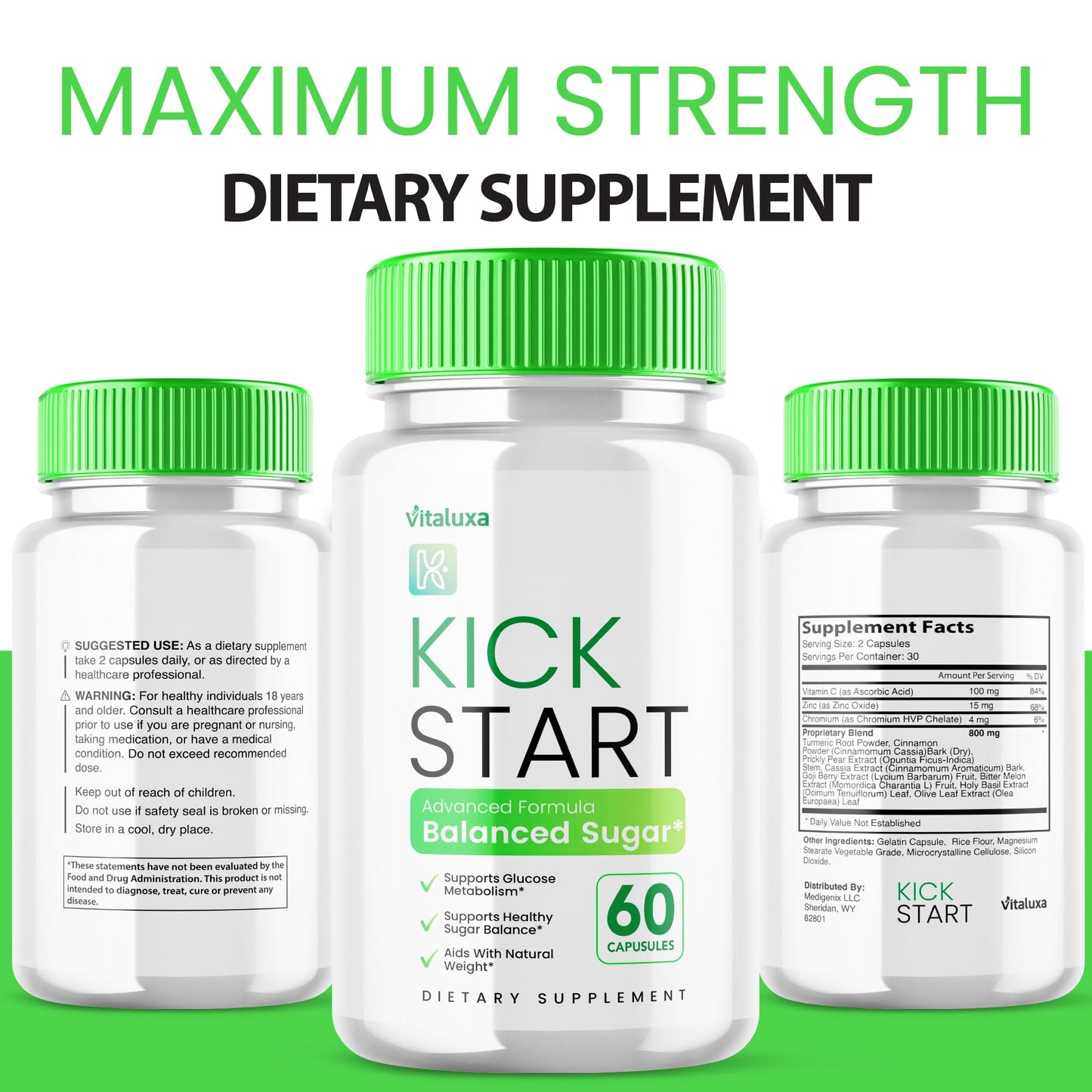 Vitaluxa Kick Start Glyco Optimizer Capsules, 60 Capsules