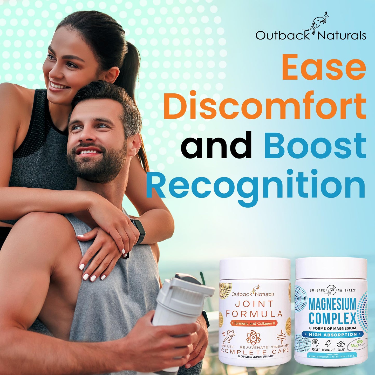 Outback Naturals Magnesium Complex Powder & Enhanced Joint Relief Formula Bundle