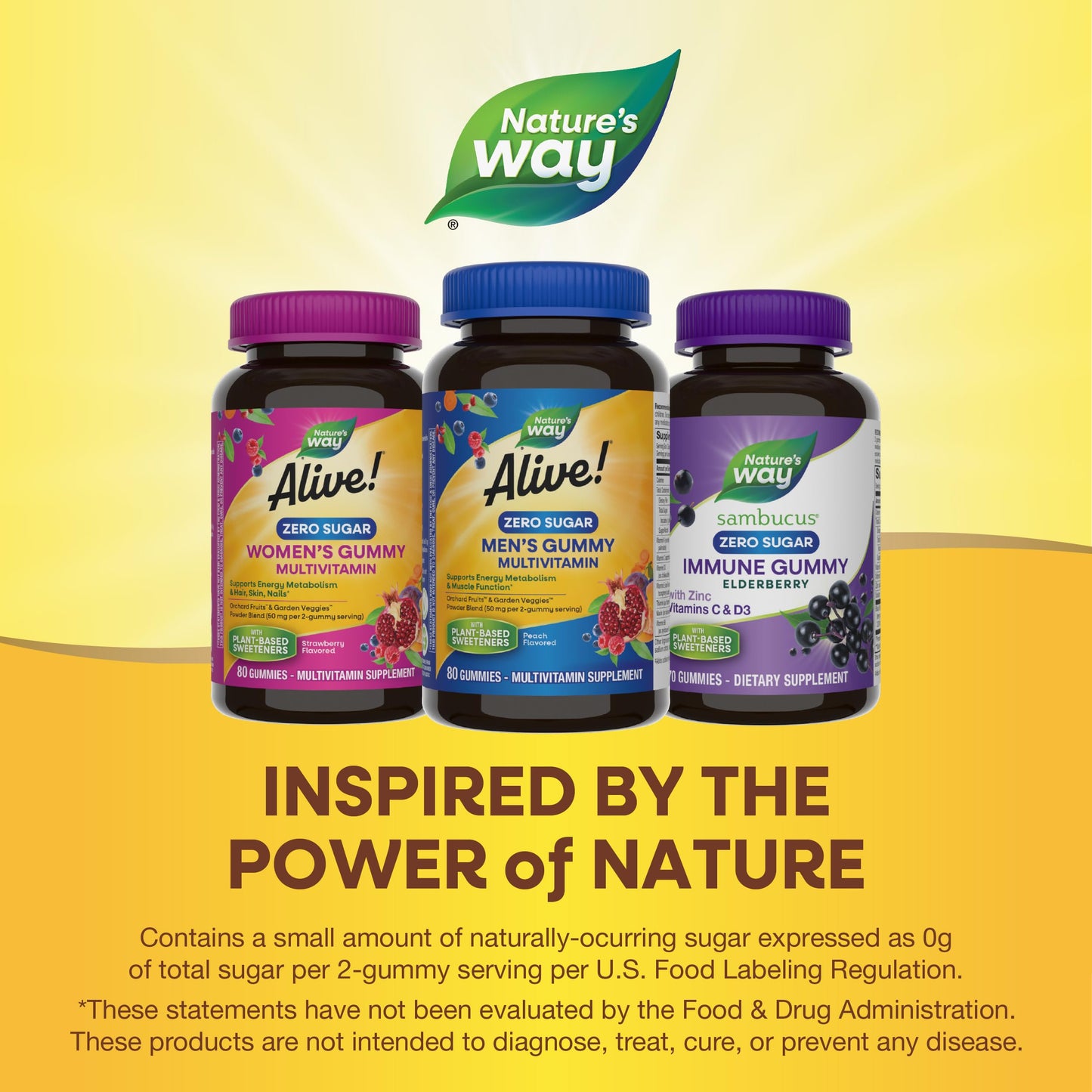 Nature's Way Alive! Zero Sugar Men's Gummy Multivitamins, 80 Gummies