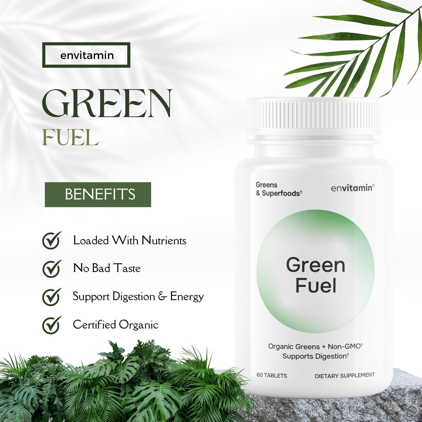 envitamin Green Fuel Organic Greens Tablets 60 Count